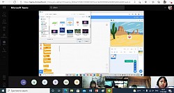 通过在线系统组织有关通过 Microsoft Teams 程序进行 Scratch 编程的活动，4/7 年级